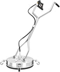 18" Dual Handle Pressure Washer Surface Cleaner with 4 Wheels, 4000 PSI Max Stainless Steel Surface Cleaner for Pressure Washer, 3/8" Inlet Connector, for Concrete, Patio, Sidewalk, Deck by ZMRTDWO