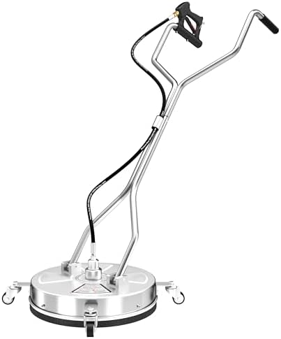 18" Dual Handle Pressure Washer Surface Cleaner with 4 Wheels, 4000 PSI Max Stainless Steel Surface Cleaner for Pressure Washer, 3/8" Inlet Connector, for Concrete, Patio, Sidewalk, Deck by ZMRTDWO