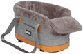 Pet Car Center Console Elevated Armrest Car Seat for Small Puppy, Dogs & Cats (Up to 10 lbs) – Dark Gray Washable Plush Carrier with Safety Leash, Fits Front Vehicle Console Space (Khaki) by PET+FANG+FANG