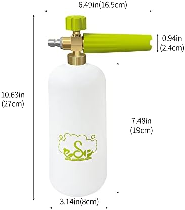ESP Foam Cannon Snow Foam Lance Pressure Power Jet Washer Quick Release Adjustable Nozzle with 1 Liter Bottle Washing Mitts 1 Towel - Image 3