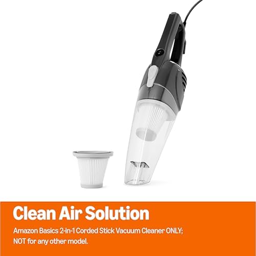 Amazon Basics Washable Replacement Filters for 2-in-1 Corded Stick Vacuum Cleaner ONLY (not for Other Models), 4-Pack, White - Image 4