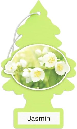LITTLE TREES Car Air Freshener Hanging Paper Tree for Home or Car , "lime green” , Jasmin scent by LITTLETREES