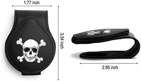 Sunglass Holder for Car Visor, for Anime Skull Skeleton Magnet Sunglasses Holder for car, Cartoon Leather Car Sunglass Holder, Visor Sunglass Holder with Glasses Cards - Image 3