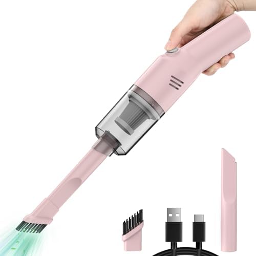 Mini Handheld Vacuum for Home&Car, Cordless Portable Rechargeable Pink by Amazingyourlifeonelectronicadvance
