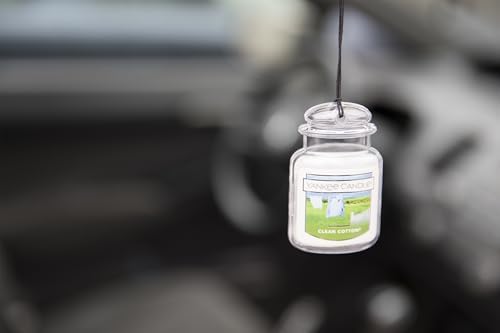 Yankee Candle Car Air Fresheners, Hanging Car Jar Ultimate, Neutralizes Odors Up To 30 Days, Clean Cotton, 0.96 OZ (Pack of 1) - Image 4