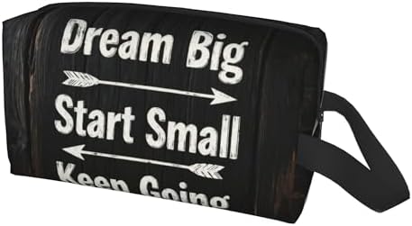 Inspirational Wood Wall Art​ Makeup Bag - Durable 600D Oxford Fabric Travel Cosmetic Bag, Shockproof Foam Padded Toiletry Organizer for Gym & Daily Use 10x6.2x4.9 Inch - Image 2