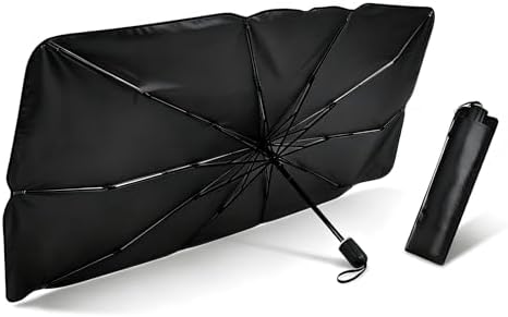 Upgraded Car Windshield Sun Shade Umbrella, Foldable Car Umbrella Sunshade, Sun Protection & Heat Insulation Windshield Sunshades, 90% UV Resistant Front Window Cover, for Most Vehicles (#02) by Unknown
