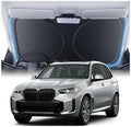 Windshield Sun Shade for BMW X5 2000-2026, Custom Fit Sunshade, 100% UV Block & Heat Insulation, Foldable Car Sunshade with Storage Bag, Protect Interior Accessories by Amadaw