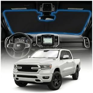 for Dodge RAM 1500 Sun Shade Windshield Cover - Custom Fit RAM 1500 Accessories 2019-2025 2026 Sunshade Foldable UV Protection & Heat Shield Sun Visor Accessories by Unknown