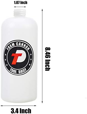 Tool Daily Foam Cannon Bottle with Straw, Replacement Foam Spray Bottle for Car Wash, 1 Liter (Pack of 2) - Image 4
