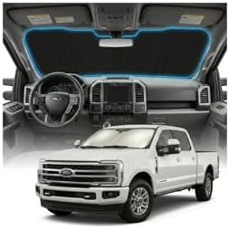for Ford F250 F350 Sun Shade Windshield Cover - Custom Fit F250 F350 Accessories 2017-2024 2025 Sunshade Foldable UV Protection & Heat Shield Sun Visor Accessories by Unknown
