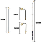 Selkie 120inch Stainless Steel Pressure Washer Extension Wand Power Washer Lance with Spray Nozzle Tips,30°,90°Curved Rod, 1/4’’Quick Connect, Replacement for Anti-Leaked Ring 4000 PSI… - Image 3