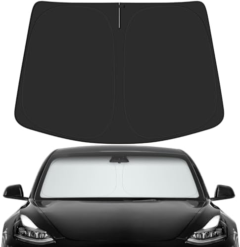 Car Windshield Sun Shade for Tesla 2016-2026 Model 3 Highland Accessories (OEM Design) Reflective Foldable Heat Insulation Sunshade for Ultimate Protection by Unknown