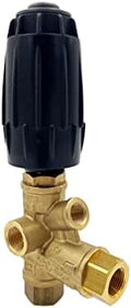 Annovi Reverberi VRT3R-310 Unloader, Black Spring, 4500 PSI, 10.5 GPM, Adjustment Knob, Pressure Gauge Inlet, Brass by AR+ANNOVI+REVERBERI