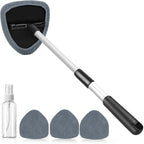 desin Windshield Cleaning Tool, Car Window Cleaner Windshield Cleaner with 4 Reusable and Washable Microfiber Pads and Extendable Handle Auto Inside Glass Wiper by DESIN