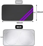 Front Windshield Sun Shade Fit for Dodge Charger Challenger Durango Journey Universal Fit to All Dodge Cars Foldable Sun Visor Protector Custom Fit Dodge Window Sunhade (Black Purple) - Image 6
