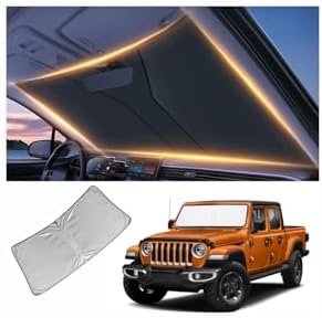 Windshield Sun Shade for Jeep Gladiator Front Window Shades Cover for 2020-2025 2026 Gladiator Windshield Sun Visor Protector Car Accessories by LZYYQX