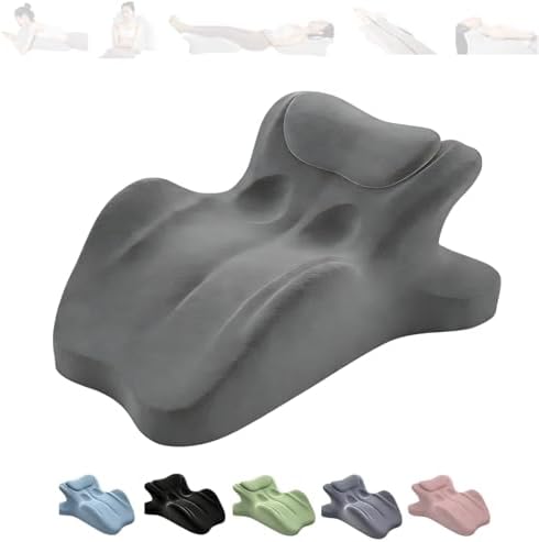 Couples Pillow, 27° Ergonomic Memory Foam Wedge Pillow – Multi-Position Back & Lumbar Support For Sleeping, Reading & Relaxing(Gray) by Unknown