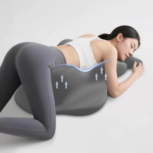 Ergonomic 27° Memory Foam Wedge Cushion, Body Position Assistance Pillow for Couples, Multipurpose Bed Support Wedge for Reading Backrest & Leg Raising,Gray - Image 3