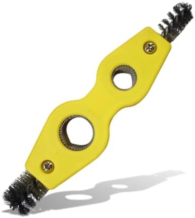 4 in 1 Car Battery Terminal Cleaning Brush, Anti-Rust Copper Pipe Cleaner, Anti-Corrosion Battery Terminal Brush, Universal Marine Plumbing Installation Soldering Brazing Accessories (Yellow) by Unknown