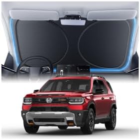 Windshield Sun Shade for Honda Passport/Ridgeline 2000-2026, Custom Fit Sunshade, 100% UV Block & Heat Insulation, Custom Fit Sunshade, Foldable Car Sunshade with Storage Bag by Amadaw