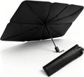 1 PC Foldable Car Windshield Sun Shade, Umbrella-style Retractable Sunshade with Silver Coated Fabric, Universal for Most Cars, Trucks, SUVs (Silver) by Unknown