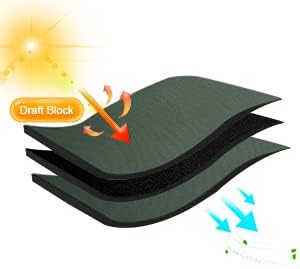 RYB HOME Short Blackout Curtains for Bedroom, Room Darkening Insulated | Rod Pocket, Summer Heat Light UV Blocking, Energy Saving, Drapes for Nursery, W34 x L48, Dark Green, 2 Panels - Image 7
