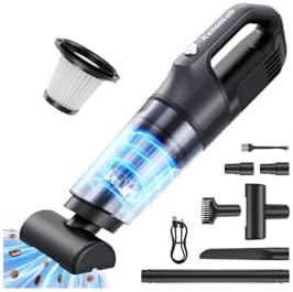 Handheld Vacuum Cordless 1.1 Pounds Car Vac 10000PA Hand Held Vacuums 4-in-1 Hand Vac Cordless Rechargeable HEPA Filter Large Capacity Dust Cup for Car Office Home Pets Hair (Gray) by SmartPowerCleanFuture