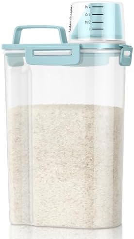 TBMax Rice Storage Container 3-5 Lbs Flour Container Cereal Dispenser with Measuring Cup, Airtight Dry Food Container Bin for Kitchen Pantry Storage Organization by TBMax