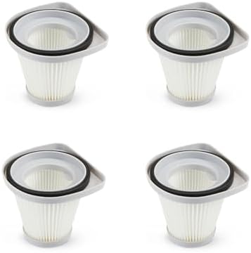 Amazon Basics Washable Replacement Filters for 2-in-1 Corded Stick Vacuum Cleaner ONLY (not for Other Models), 4-Pack, White by AmazonBasics