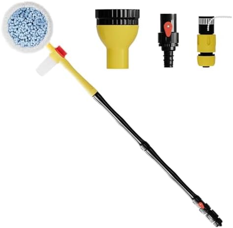 Car Wash Brush with Long Handle,Auto Rotating Car Wash Brush Cleaning Kit 360° Spin Car Mop with Pressure Washer Gun and Hose Nozzle for Cars RV Truck Yards Gardens etc by SZXDG