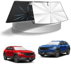 KUST Windshield Sun Shade Umbrella for 【2023-2026 Mazda CX-50】 | Custom Fit Titanium Silver Windshield Sunshade | Foldable Sunshade with Bendable Handle | Blocks Heat & UV Rays by KUST