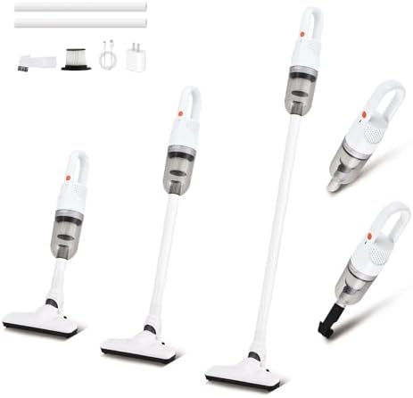 Handheld Vacuum Cleaner,6 in 1 Cordless Stick Vacuum Cleaner(White) by TROURAYVacuumCleaner
