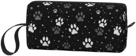 Vintage Pet Paw Print Makeup Bag for Women with Wrist Strap | Durable 600D Oxford Fabric, Impact-Resistant & Compact, Travel Cosmetic & Makeup Organizer for Gym & Daily Use - Image 2