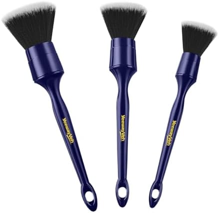 YeewayVeh 3PCS Car Detailing Brush Set, Ultra Soft, Indigo/Black by YeewayVeh