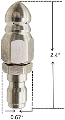 MIZORLIE Pressure Washer Sewer Jetter Nozzle Stainless Steel,1/4''Connector - Image 2