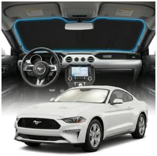 for Ford Mustang Sun Shade Windshield Cover - Custom Fit Outlander Accessories 2015-2025 2026 Sunshade Foldable UV Protection & Heat Shield Sun Visor Accessories by Unknown