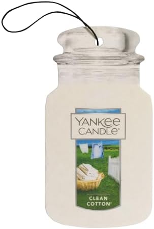 Yankee Candle Classic Paper Car Jar Air Freshener, Hanging Car Freshener, Long Lasting Odor Neutralizing Car Fragrance, Clean Cotton (Pack of 2) - Image 2