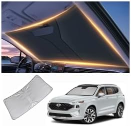 Windshield Sun Shade for Hyundai Santa Fe Front Window Shades Cover for 2010-2025 2026 Santa Fe Windshield Sun Visor Protector Car Accessories by LZYYQX