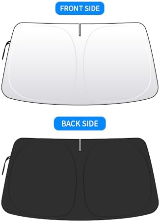 Front Windshield Sun Shade Custom Fit Compatible for Toyota LC200 2008-2021 Sunshade Foldable UV Ray Reflector Sun Visor Protector Accessories Shield Cover Reflective (for Toyota LC200 2008-2021) - Image 5