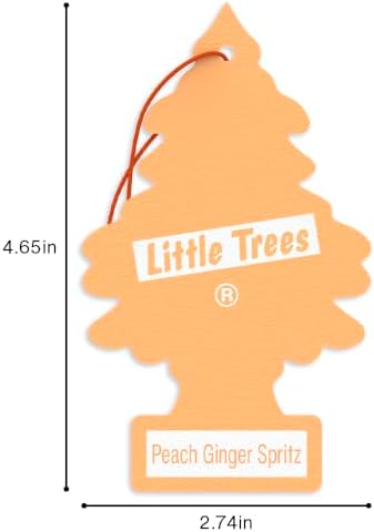 LITTLE TREES Car Air Freshener | Hanging Tree Provides Long Lasting Scent for Auto and Home | 24 Air Fresheners |Peach Ginger Spritz - Image 6