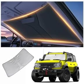 Windshield Sun Shade for Ford Bronco Front Window Shades Cover for 2021-2024 2025 2026 Bronco Windshield Sun Visor Protector Car Accessories by LZYYQX
