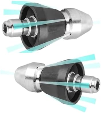 2 Sets Pressure Cleaning Machine - Sewer Nozzle Set, Front & Rear Nozzles, Stainless Steel 1/4" Quick Connector, 5000 PSI by MIZORLIE