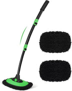 HIPPIH 15° Curved Car Wash Brush with Long Handle, 2 Scratch-Free Mop Heads by HIPPIH