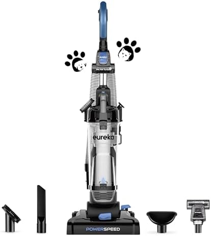 Eureka PowerSpeed Lightweight Upright Vacuum Cleaner for Carpet and Hard Floor, Powerful Bagless Upright Vacuum Cleaner for Home Pets, NEU181A, Blue by Unknown