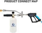 Hourleey Foam Cannon Dual-Connector Accessory, Pressure Washer Double Tip Attachment for Soap Cannon with 5 Power Washer Sprayer Nozzles, 1/4" Quick Connect, 4000 PSI - Image 4