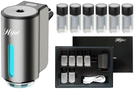 Smart Car Air Freshener,Grey,with 6×10ml Assorted Fragrance Oils by Hijoc