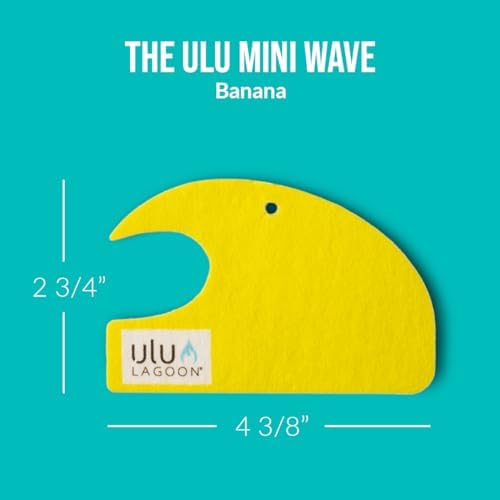 ulu Lagoon Hanging Car Air Freshener | Tropical Beach Coconut Surf Wax Scent Mini Wave | Long Lasting Car Freshener, Closet and Beyond | Made In USA | 3 Pack (Yellow) - Image 4