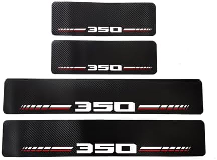 Car Door Sill Protectors for Ford F-350 F350 Super Duty（White，Fit for F350） | Thick Carbon Fiber Door Sill Scuff Plate Cover， Anti-Scratch Door Entry Guard，Car Door Decoration ，Cover Scratches - Image 5