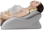 Memory Foam Ergonomic Wedge Pillow, Reading Pillow in Bed, Prone Sleeping Pillow, Ergonomic Support for Back Pain, Acid Reflux and Sitting up, Ideal Choice for Massage. (Beige) - Image 5